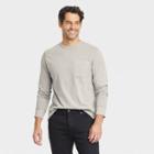 Men's Standard Fit Long Sleeve Crewneck T-shirt - Goodfellow & Co Gray