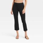 Women's Super-high Rise Slim Fit Cropped Kick Flare Pull-on Pants - A New Day Black