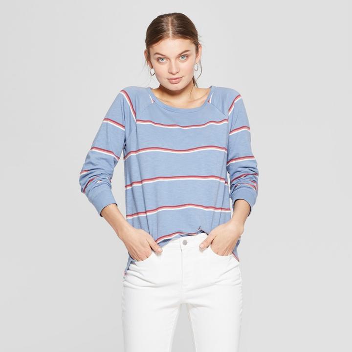 Women's Striped Long Sleeve Crew Neck T-shirt - Universal Thread