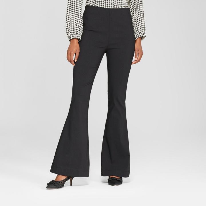 Women's Relaxed Flared Pants - Who What Wear Black