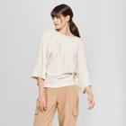 Women's 3/4 Dolman Sleeve Boat Neck Pullover Sweater - Prologue Cream (ivory)