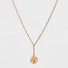 14k Gold Plated Initial 'o' Pendant Chain Necklace - A New Day Gold