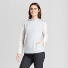 Women's Lace Sleeve French Terry Hoodie Sweatshirt - Alison Andrews Gray