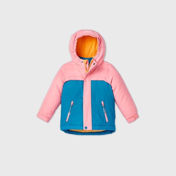 Toddler Girls' 3-in-1 Jacket - Cat & Jack Pink/turquoise