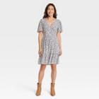 Women's Short Sleeve A-line Dress - Knox Rose Heather White Floral