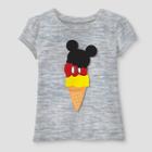 Toddler Girls' Disney Mickey Mouse & Friends Mickey Mouse Short Sleeve T-shirt - Heather Gray