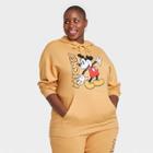 Women's Disney Mickey Mouse Plus Size Hooded Graphic Sweatshirt - Yellow