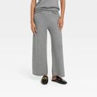 Women's High-rise Ribbed Sweater Wide Leg Pants - A New Day Gray