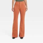 Women's High-rise Slim Fit Retro Flare Pull-on Pants - A New Day Rust
