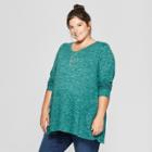 Maternity Plus Size Relaxed Long Sleeve T-shirt - Isabel Maternity By Ingrid & Isabel Green Heather