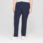 Women's Plus Size Trouser Pants With Comfort Waistband - Ava & Viv Navy (blue)