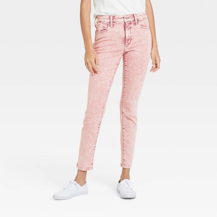 Women's High-rise Skinny Stretch Ankle Jeans - Universal Thread Acid Wash Pink