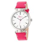 Boum Lumiere Ladies Leather-band Watch - Hot Pink/silver, Diva Pink