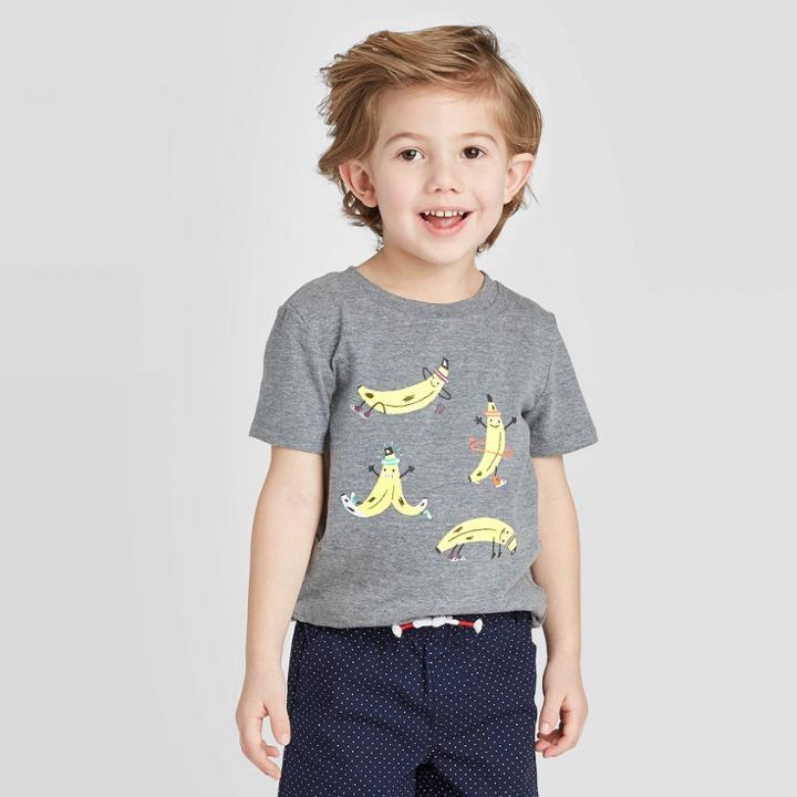 Petitetoddler Boys' Short Sleeve Banana Jazzercise Graphic T-shirt - Cat & Jack Heather Gray 12m, Toddler Boy's