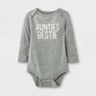 Baby Boys' 'auntie's Bestie' Long Sleeve Bodysuit - Cat & Jack Gray Newborn