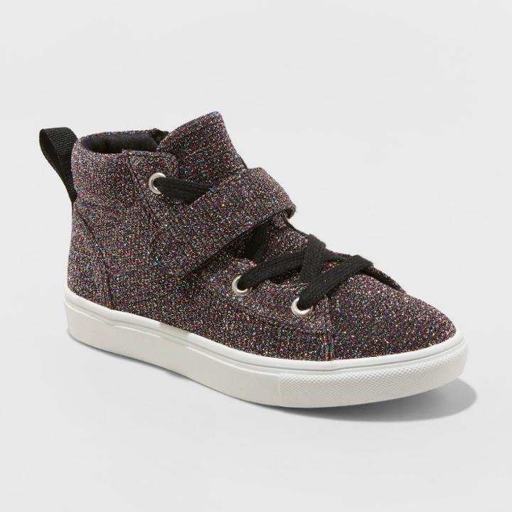 Girls' Regan High Top Glitter Sneakers - Cat & Jack Purple