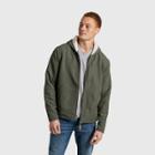 United By Blue Men's Recycled Reversible Sherpa Zip-up Jacket - Dark Olive