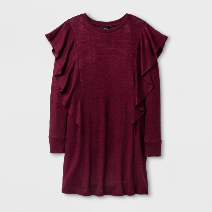Girls' Knit Sweater Dress - Art Class Burgundy