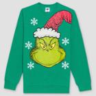 Men's Dr. Seuss Grinch Face Graphic Sweatshirt - Green