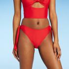 Women's Side-tie Bikini Bottom - Sea Angel Red