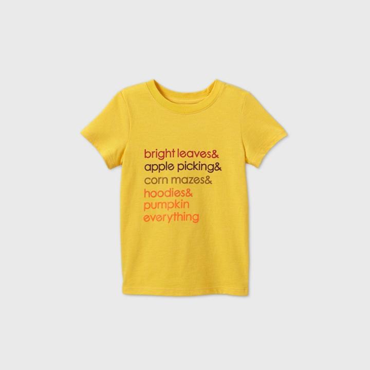 Toddler Boys' Short Sleeve Fall Things Graphic T-shirt - Cat & Jack Yellow