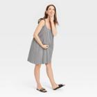 The Nines By Hatch Flutter Short Sleeve Maternity Dress Black Gingham