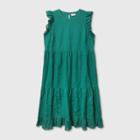 Women's Ruffle Sleeveless Tiered Dress - Universal Thread Green