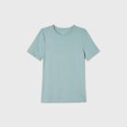 Women's Short Sleeve Fitted T-shirt - A New Day Teal