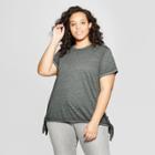 Women's Plus Size Short Sleeve Crew Neck Side Tie T-shirt - Universal Thread Gray X