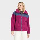 Women's Hooded Sherpa Anorak Jacket - Universal Thread Purple Colorblock