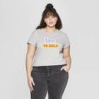 Women's Plus Size Short Sleeve Love Ya Self T-shirt - Mighty Fine (juniors') - Heather Gray