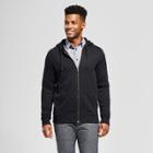 Men's Standard Fit Long Sleeve Hooded Fleece Sweatshirt - Goodfellow & Co Black