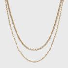 Two Row Rhinestone Chain Necklace - A New Day Gold
