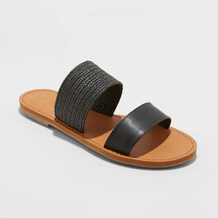 Women's Paulette Two Band Slide Sandals - Universal Thread Black