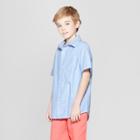Boys' Short Sleeve Oxford Button-down Shirt - Cat & Jack Blue