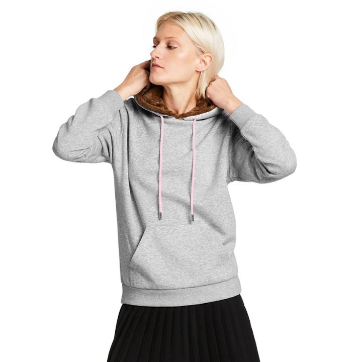 Women's Faux Mink Hooded Sweatshirt - Sandy Liang X Target Heathered Gray Xxs