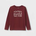 Girls' Printed Graphic Long Sleeve T-shirt - Cat & Jack Burgundy