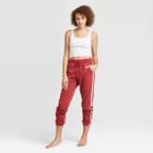 Women's Cozy Fleece Lounge Jogger Pants - Colsie Maroon Xs, Women's, Red