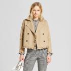 Women's Cropped Ruffle Trench Coat - Who What Wear Tan