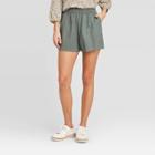 Women's High-rise Pull On Shorts - Universal Thread Olive Xs, Women's, Green