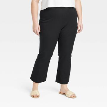 Women's High-rise Slim Fit Kick Flare Pull-on Pants - A New Day Black