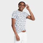 Men's Printed Standard Fit Crewneck T-shirt - Goodfellow & Co Cornelian Blue