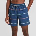 Speedo Men's 8 Striped Printed Volley Swim Trunks - Navy