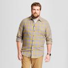 Men's Big & Tall Plaid Long Sleeve Heavyweight Flannel Button-down Shirt - Goodfellow & Co