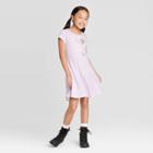 Petitegirls' Short Sleeve Unicorn Knit Dress - Cat & Jack Lilac Xs, Girl's, Purple