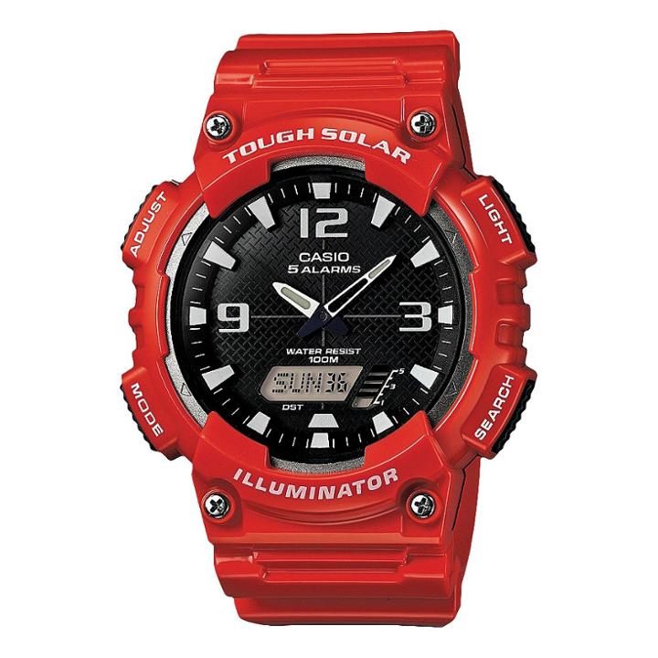 Men's Casio Solar Sport Combination Watch - Red