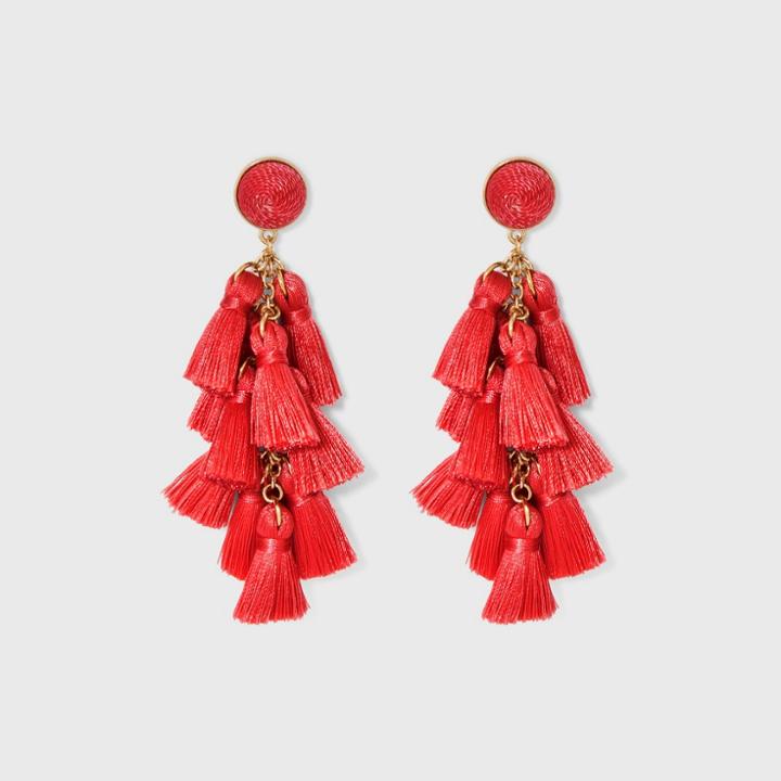 Sugarfix By Baublebar Multi-tassel Drop Earrings - Coral, Girl's