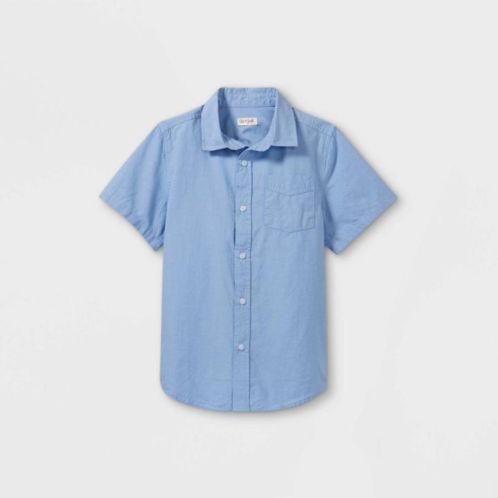 Boys' Oxford Short Sleeve Button-down Shirt - Cat & Jack Blue