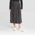 Women's A-line Pleated Skirt - A New Day Black