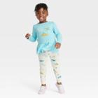 Toddler Girls' 'shine Bright' Hanukkah Dinosaur Long Sleeve Cozy Top And Leggings Set - Cat & Jack Blue